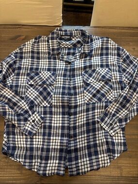 Linen Plaid Button-Up Shirt